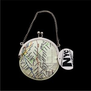 Vintage NYC Subway Line Coin Purse w/ Chain Strap